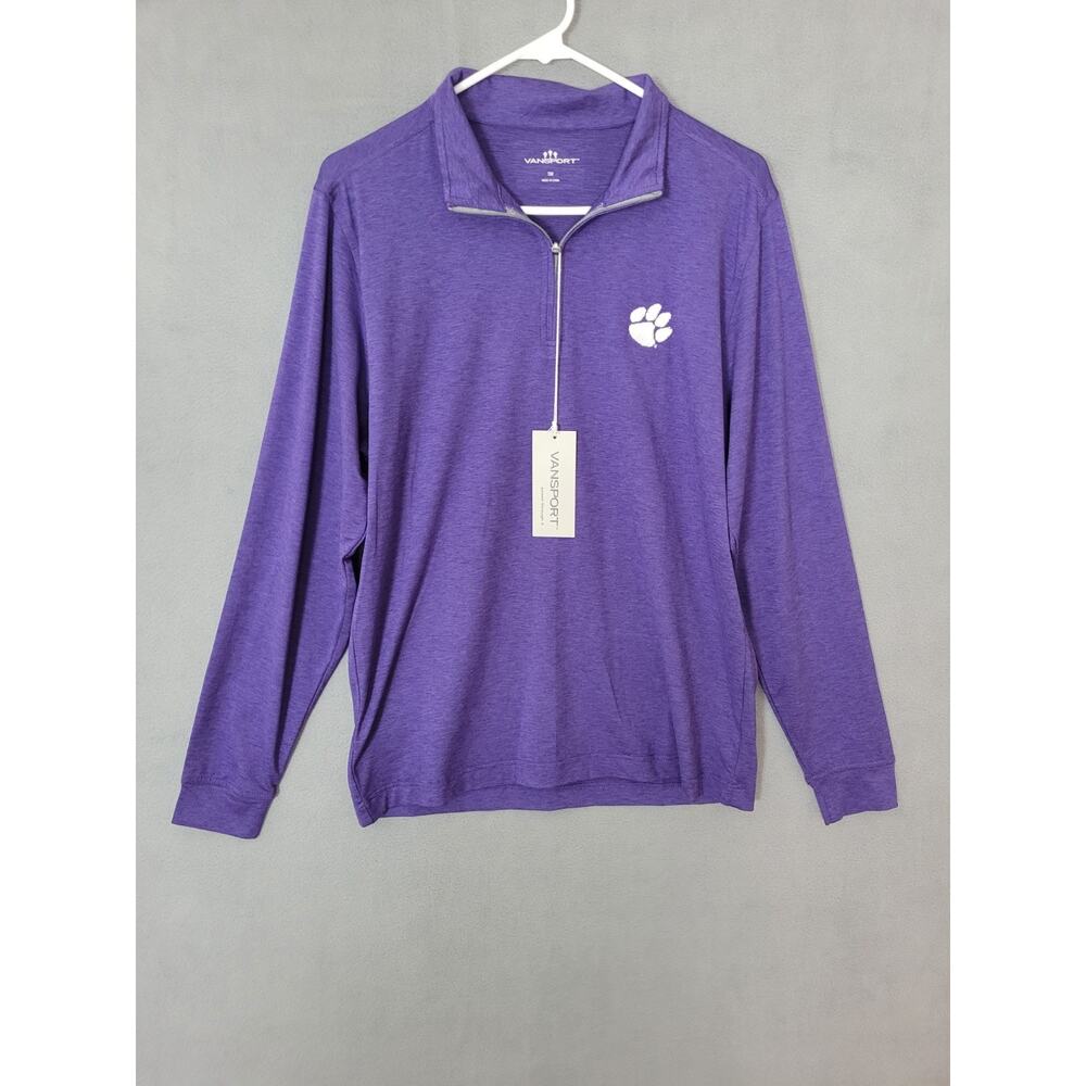 Vansport Mens Standard Stretchy Team 1/4 Zip Pullover Clemson Tigers Small